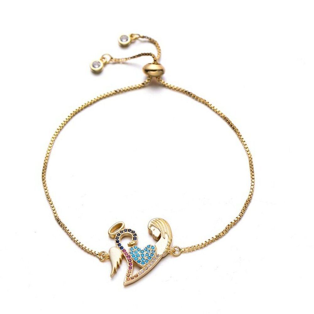 Angel Baby Infant Loss Yellow Gold Bracelet